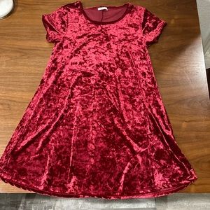 maroon velvet dress